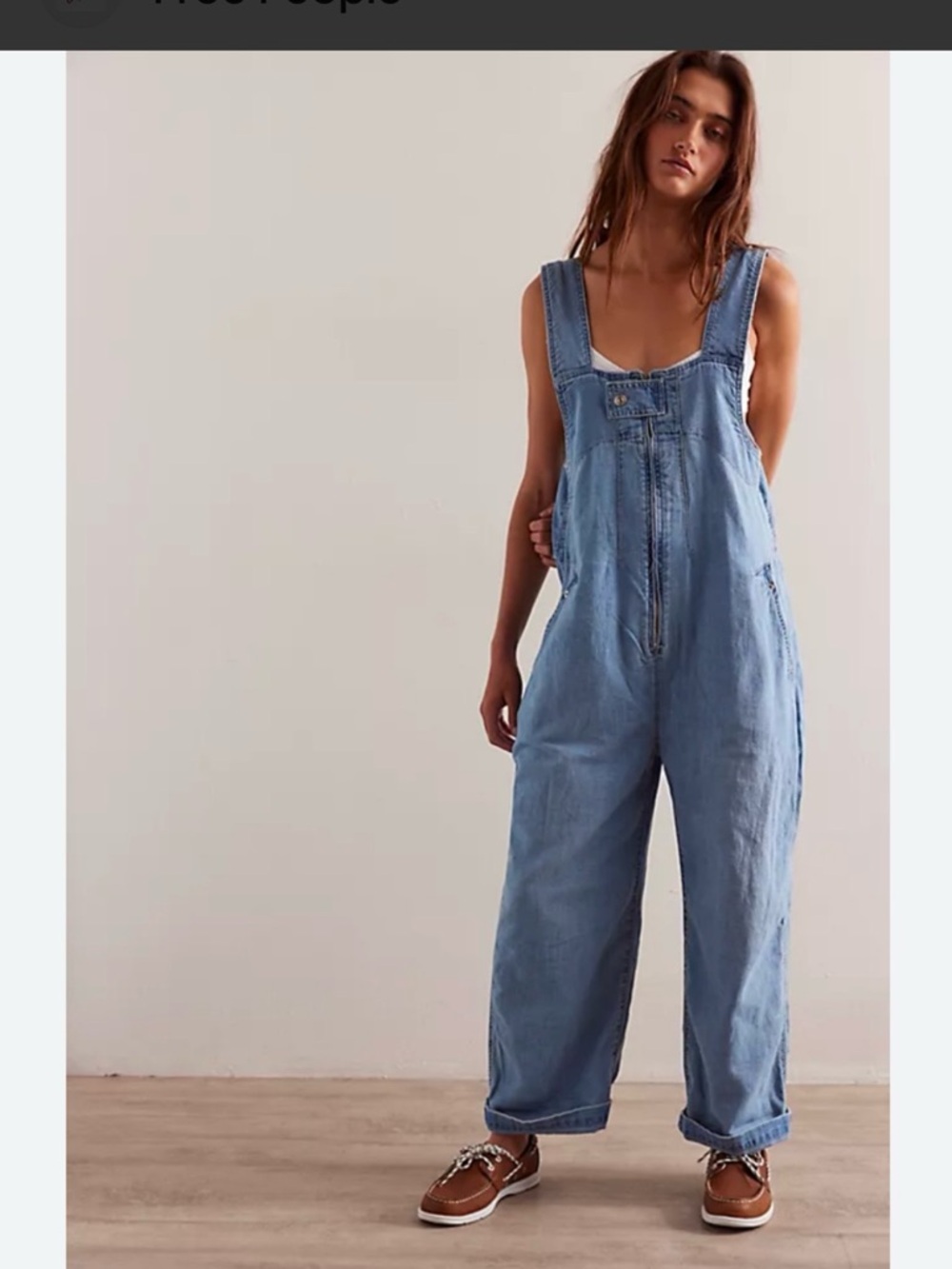 We The Free Light Wash Denim Women's Overalls